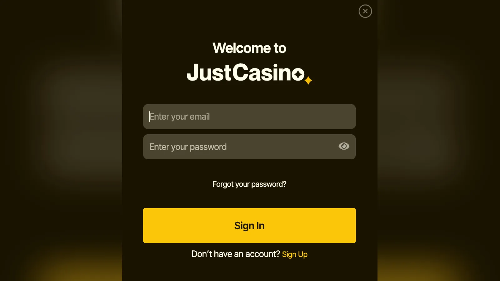 Logging into JustCasino from Australia