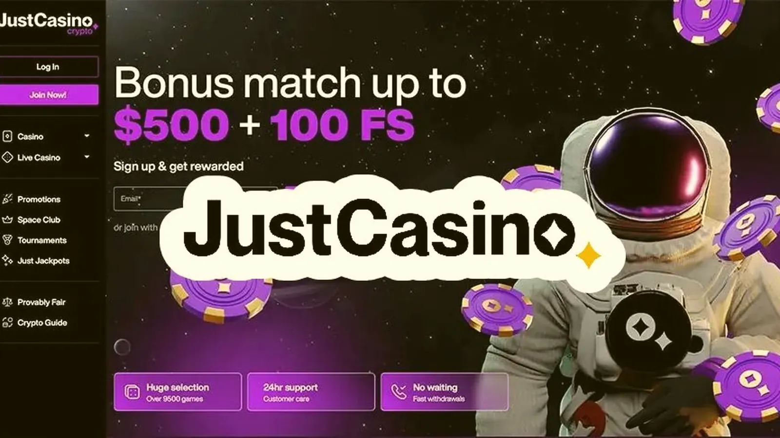 Paying in and getting paid out at JustCasino